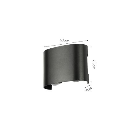 Brilagi - LED vanjsko zidno svjetlo FLAREBOX LED/4W/230V crno IP65
