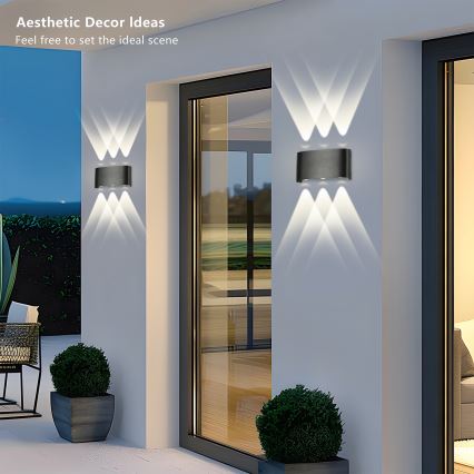 Brilagi - LED vanjsko zidno svjetlo FLAREBOX LED/6W/230V crno IP65