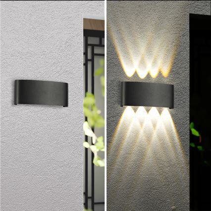 Brilagi - LED vanjsko zidno svjetlo FLAREBOX LED/8W/230V crno IP65