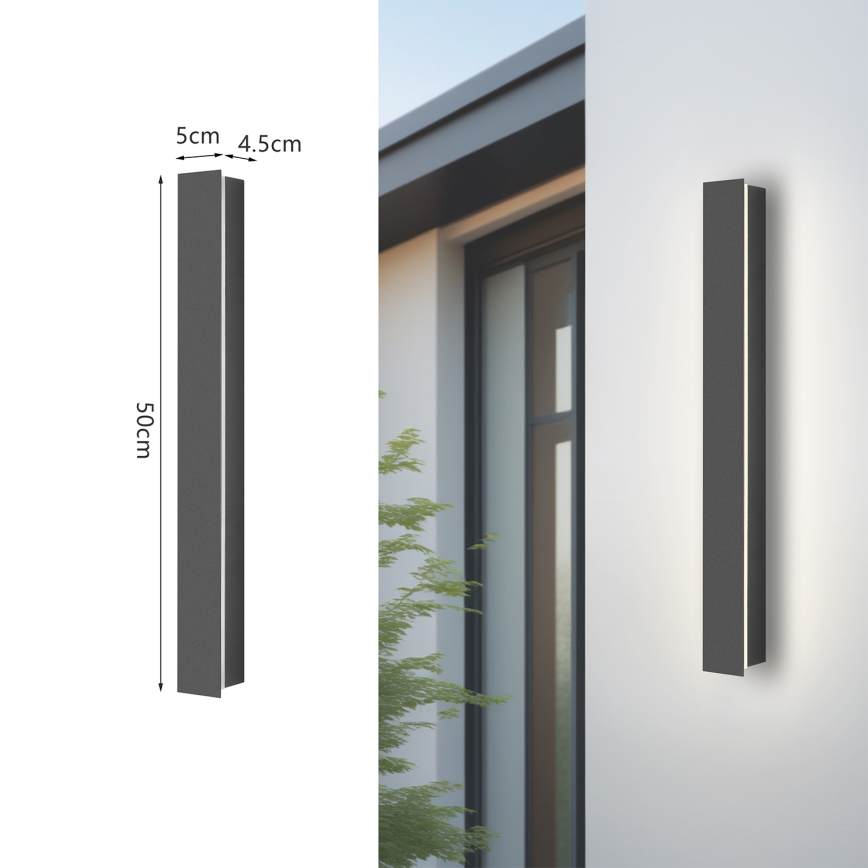 Brilagi - LED vanjska zidna svjetiljka LINEAR LED/12W/230V 3000K IP65 50 cm antracit CRI 90