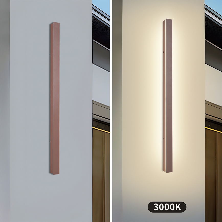Brilagi - LED vanjska zidna svjetiljka LINEAR LED/22W/230V 3000K IP65 100 cm smeđa CRI 90