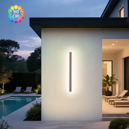 Brilagi - LED vanjska zidna svjetiljka LINEAR LED/22W/230V 3000K IP65 100 cm smeđa CRI 90