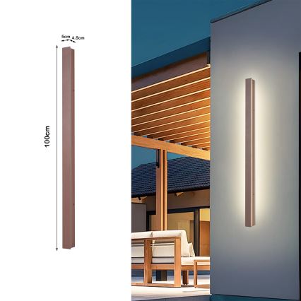 Brilagi - LED vanjska zidna svjetiljka LINEAR LED/22W/230V 3000K IP65 100 cm smeđa CRI 90