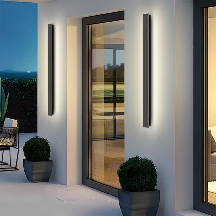 Brilagi - vanjsko LED zidno svjetlo LINEAR, 22 W, 230 V, 3000 K, IP65, 100 cm, crne boje, CRI 90