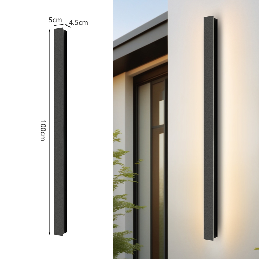 Brilagi - LED vanjska zidna svjetiljka LINEAR LED/22W/230V 4000K IP65 100 cm crna CRI 90