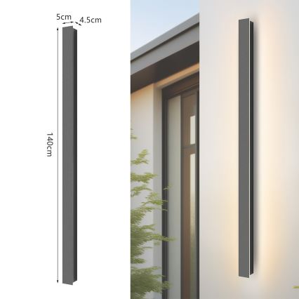 Brilagi - LINEAR LED vanjska zidna svjetiljka LED/32W/230V 3000K IP65 140 cm antracit CRI 90