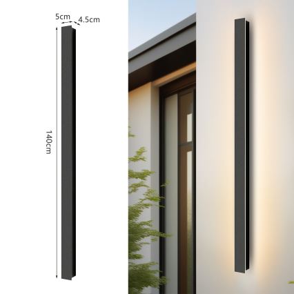 Brilagi - LED Vanjsko zidno svjetlo LINEAR LED/32W/230V 3000K IP65 140 cm crno CRI 90