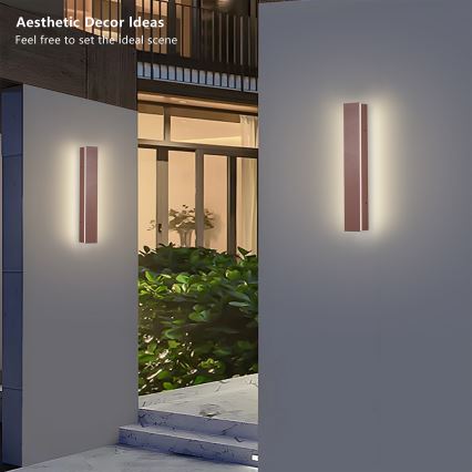Brilagi - LED vanjsko zidno svjetilo LINEAR LED/8W/230V 3000K IP65 30 cm smeđe CRI 90