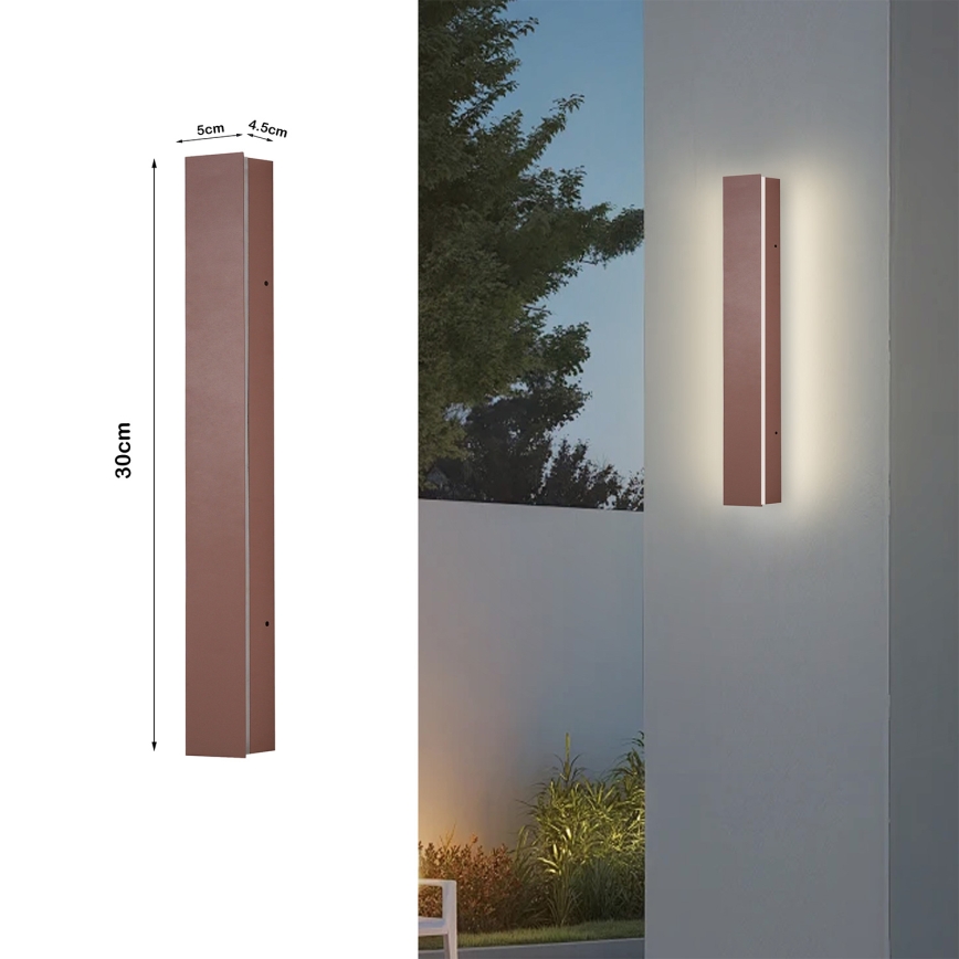 Brilagi - LED vanjsko zidno svjetilo LINEAR LED/8W/230V 3000K IP65 30 cm smeđe CRI 90
