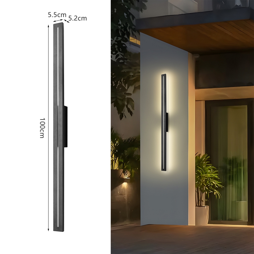 Brilagi - LED vanjska zidna svjetiljka LINEO LED/24W/230V 3000K IP65 100 cm crna