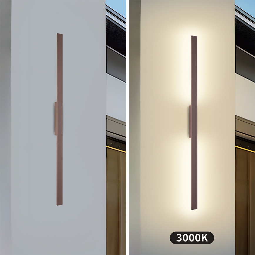 Brilagi - LED vanjska zidna svjetiljka LUNA LED/24W/230V 3000K IP65 100 cm smeđa CRI 90
