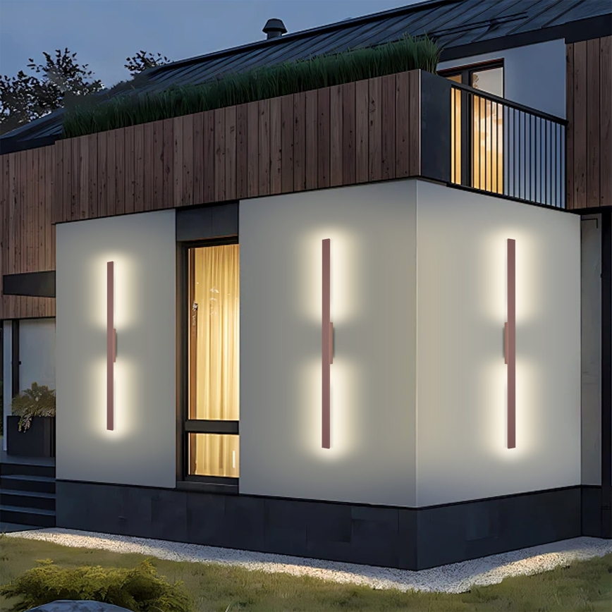 Brilagi - LED vanjska zidna svjetiljka LUNA LED/24W/230V 3000K IP65 100 cm smeđa CRI 90