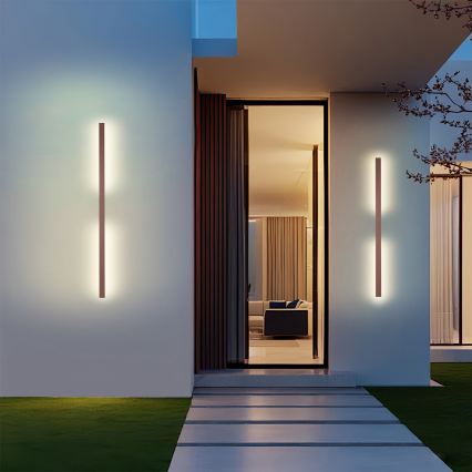 Brilagi - LED vanjska zidna svjetiljka LUNA LED/24W/230V 3000K IP65 100 cm smeđa CRI 90