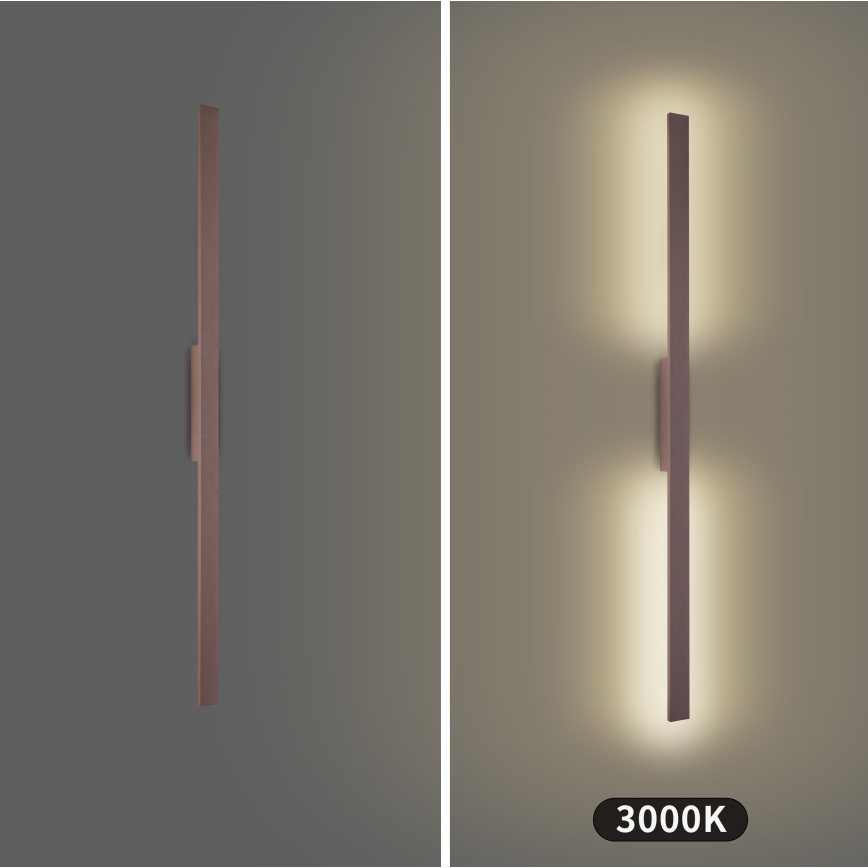 Brilagi - LED vanjska zidna svjetiljka LUNA LED/24W/230V 3000K IP65 100 cm smeđa CRI 90