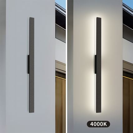 Brilagi - LED vanjska zidna svjetiljka LUNA LED/24W/230V 4000K IP65 100 cm crna CRI 90