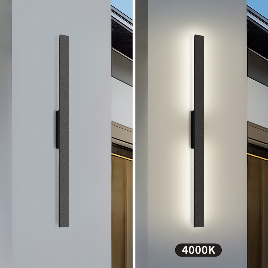 Brilagi - LED vanjska zidna svjetiljka LUNA LED/24W/230V 4000K IP65 100 cm crna CRI 90