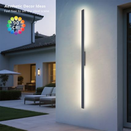 Brilagi - LED vanjska zidna svjetiljka LUNA LED/30W/230V 3000K IP65 150 cm antracit CRI 90