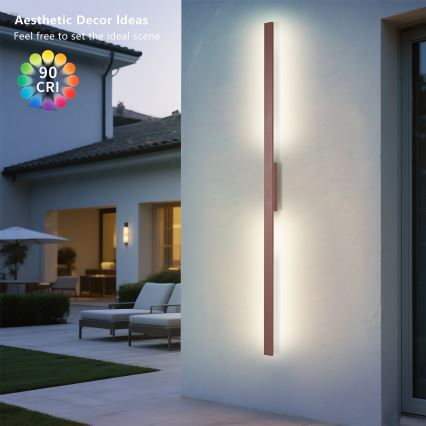 Brilagi - LED vanjsko zidno svjetlo LUNA LED/30W/230V 3000K IP65 150 cm smeđa CRI 90