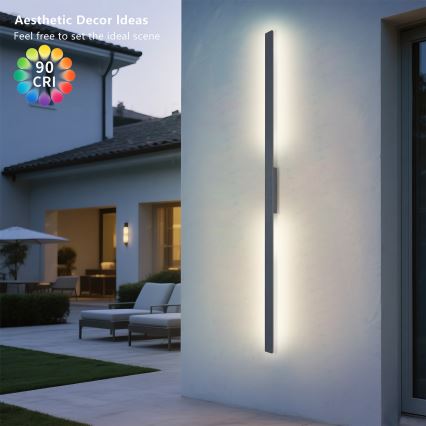Brilagi - LED vanjsko zidno svjetlo LUNA LED/30W/230V 4000K IP65 150 cm antracit CRI 90