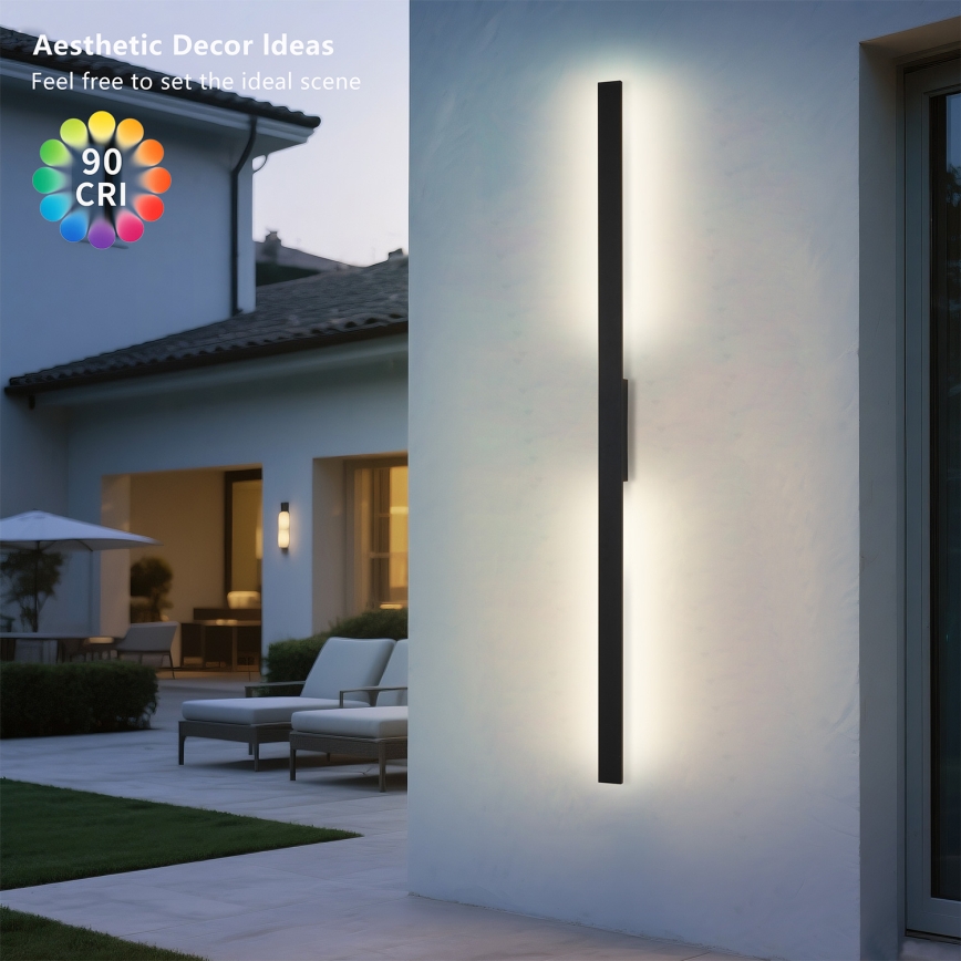 Brilagi - LED vanjska zidna svjetiljka LUNA LED/30W/230V 4000K IP65 150 cm crna CRI 90