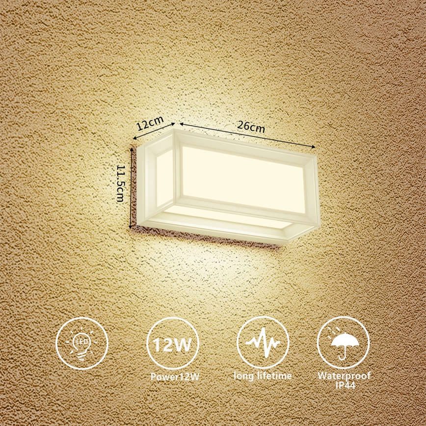 Brilagi - LED vanjsko zidno svjetlo PARKER LED/12W/230V bijela IP44