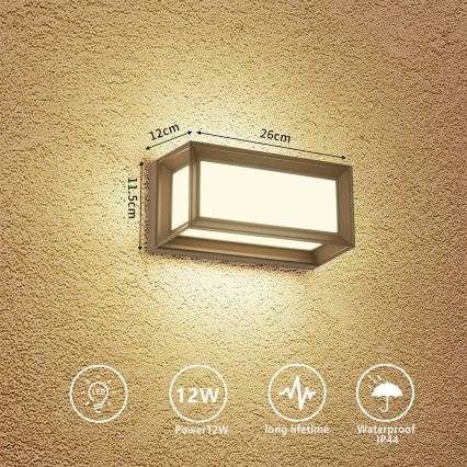 Brilagi - LED vanjsko zidno svjetlo PARKER LED/12W/230V smeđe IP44