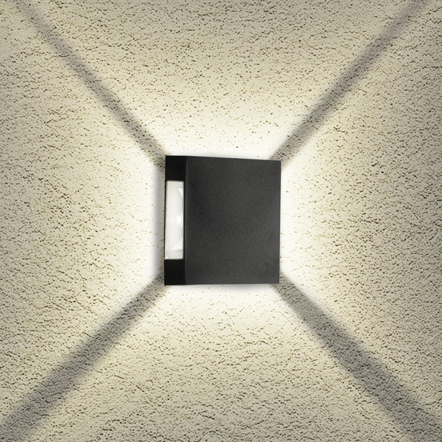 Brilagi - LED vanjsko zidno svjetlo QUADRAY LED/4W/230V crno IP65