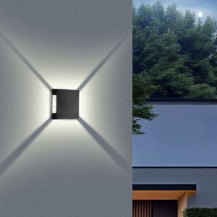 Brilagi - LED vanjsko zidno svjetlo QUADRAY LED/4W/230V crno IP65