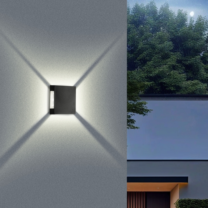 Brilagi - LED vanjsko zidno svjetlo QUADRAY LED/4W/230V crno IP65