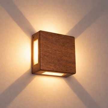 Brilagi - LED vanjsko zidno svjetlo QUADRAY LED/6W/230V drveni dekor IP54