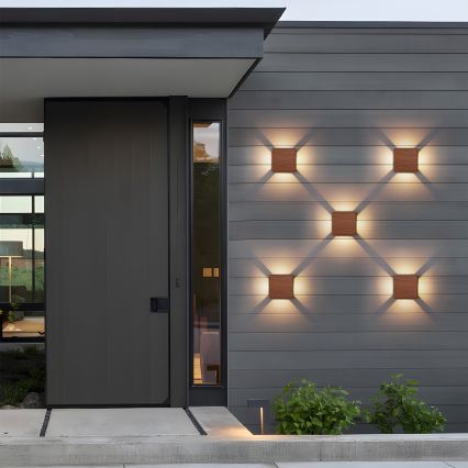 Brilagi - LED vanjsko zidno svjetlo QUADRAY LED/6W/230V drveni dekor IP54