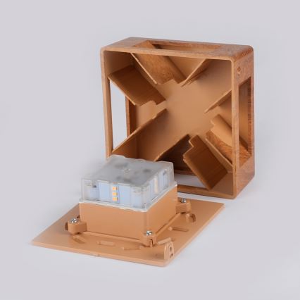 Brilagi - LED vanjsko zidno svjetlo QUADRAY LED/6W/230V drveni dekor IP54