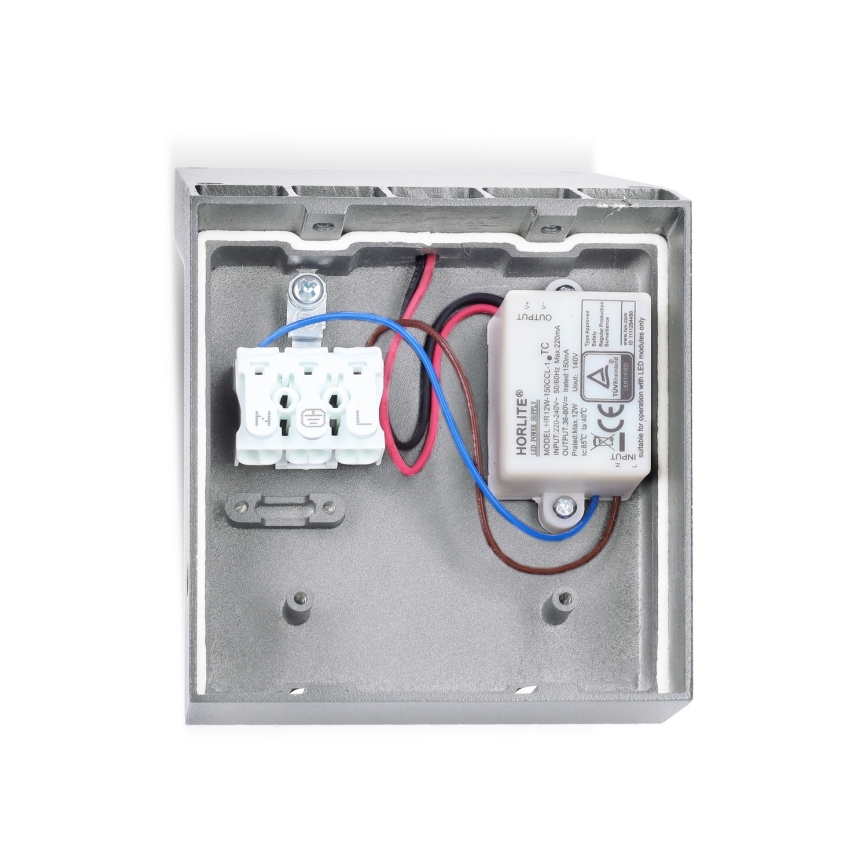 Brilagi - LED vanjsko zidno svjetlo RIANO LED/8W/230V srebrno IP65