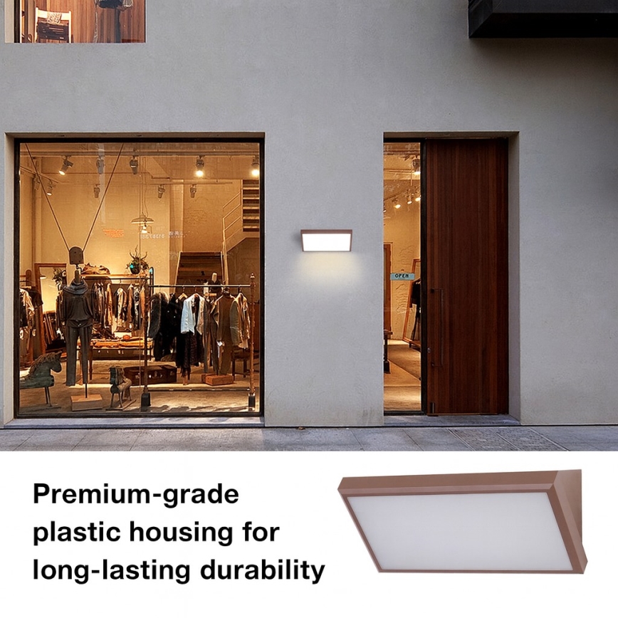 Brilagi - LED vanjsko zidno svjetlo sa senzorom TRIANGLE LED/20W/230V smeđe IP65