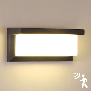 Brilagi - LED vanjsko zidno svjetlo s senzorom BRICKY LED/12W/230V antracit IP54