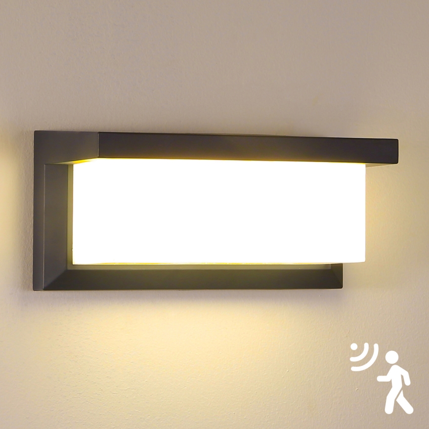 Brilagi - LED vanjsko zidno svjetlo s senzorom BRICKY LED/12W/230V antracit IP54
