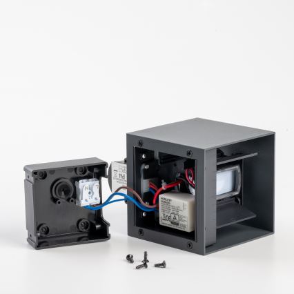 BRILAGI - LED vanjsko zidno svjetlo s senzorom CUBE LED/6W/230V antracit IP65