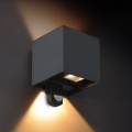 Brilagi - LED vanjsko zidno svjetlo s senzorom CUBE LED/6W/230V antracit IP65