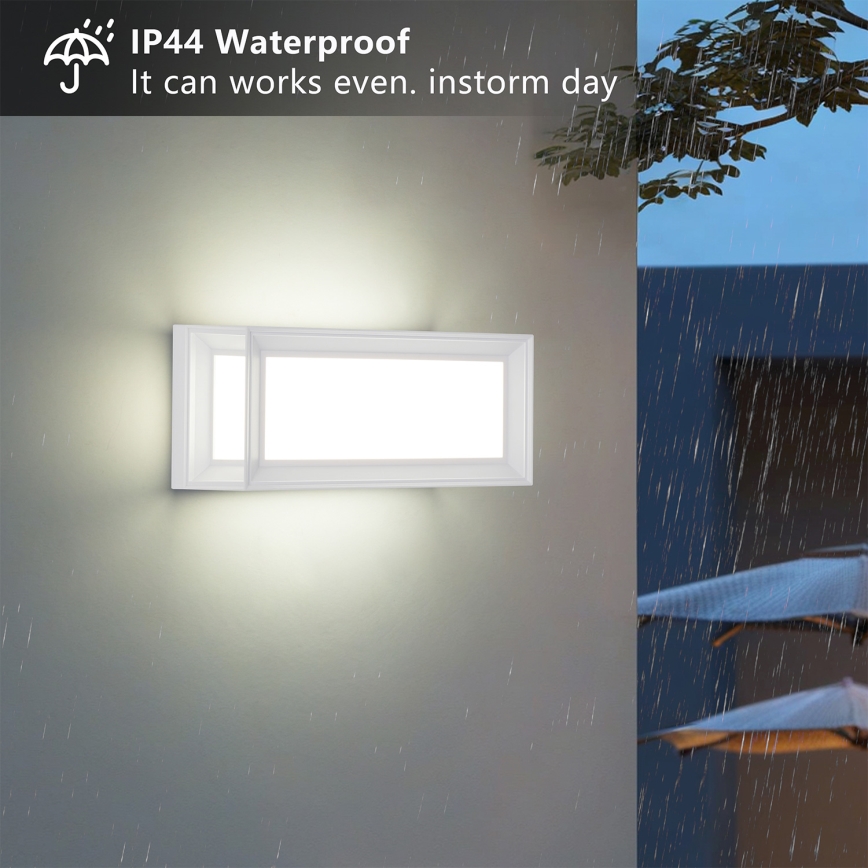 Brilagi - PARKER LED vanjsko zidno svjetlo s senzorom, 12W/230V, bijelo, IP44