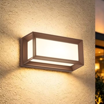 Brilagi - LED vanjsko zidno svjetlo s senzorom PARKER LED/12W/230V smeđe IP44
