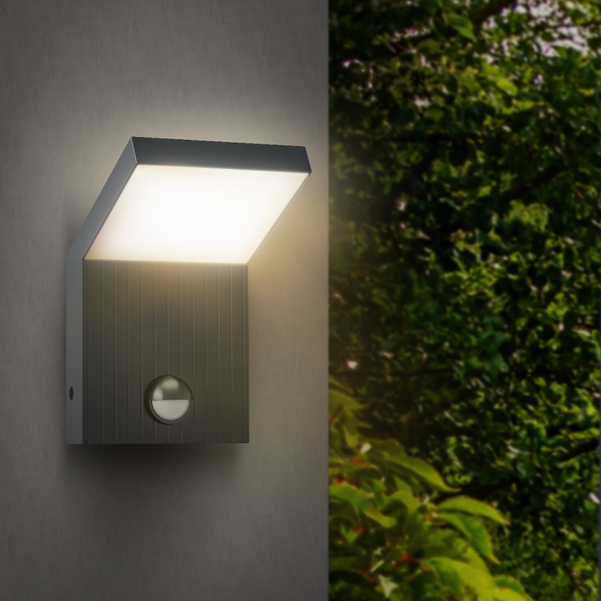 Brilagi - LED vanjska zidna svjetiljka s senzorom RIANO LED/8W/230V antracit IP65