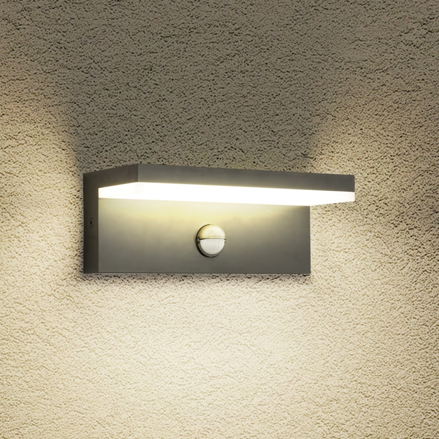 Brilagi - LED vanjsko zidno svjetlo s senzorom TESSI LED/10W/230V antracit IP54