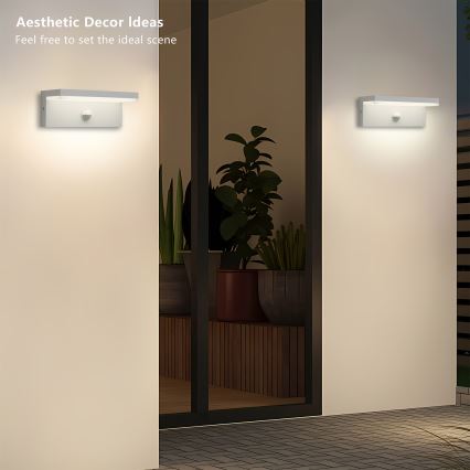 Brilagi - LED vanjsko zidno svjetlo sa senzorom TESSI LED/10W/230V bijela IP54