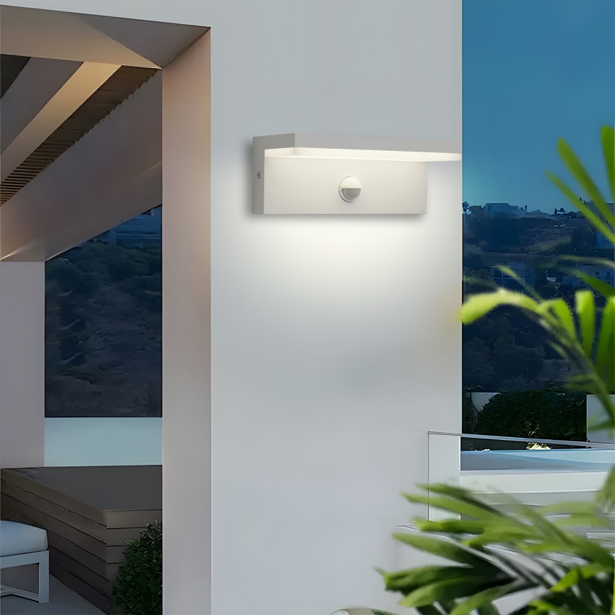 Brilagi - LED vanjsko zidno svjetlo sa senzorom TESSI LED/10W/230V bijela IP54