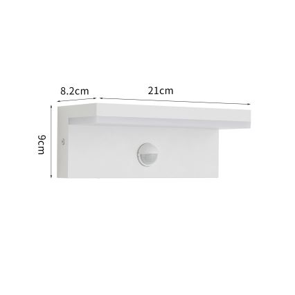 Brilagi - LED vanjsko zidno svjetlo sa senzorom TESSI LED/10W/230V bijela IP54