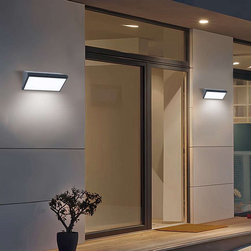 Brilagi - LED vanjsko zidno svjetlo sa senzorom TRIANGLE LED/20W/230V antracit IP65