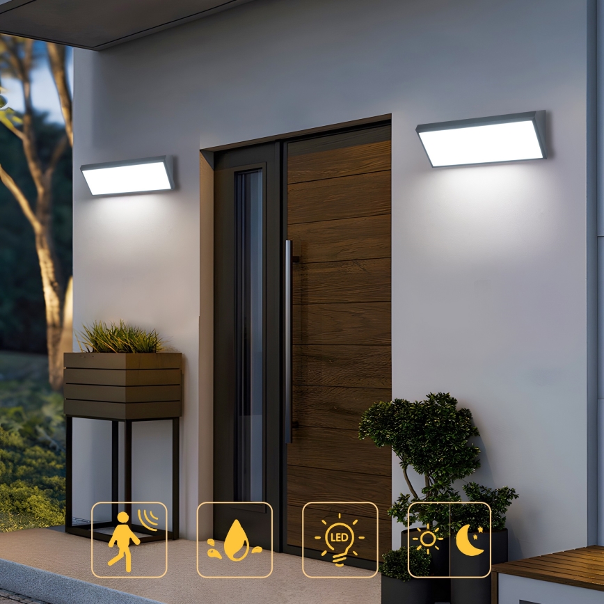 Brilagi - LED vanjsko zidno svjetlo sa senzorom TRIANGLE LED/42W/230V 45 cm antracit IP65