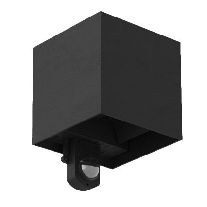 Brilagi - LED vanjsko zidno svjetlo sa senzorom CUBE LED/6W/230V crna IP65