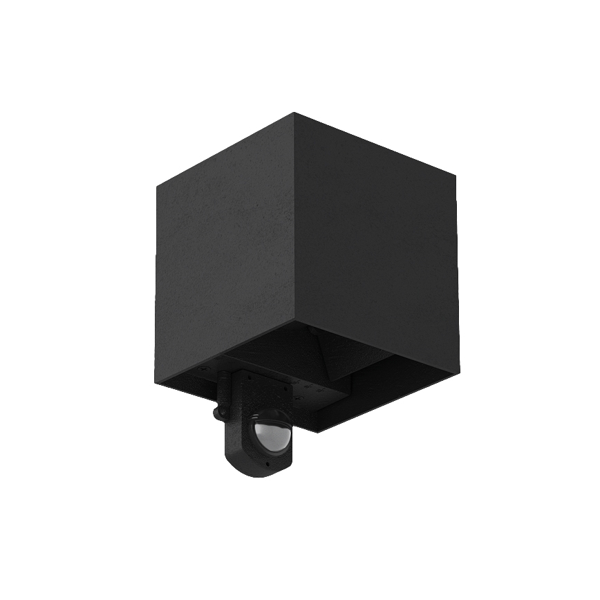 Brilagi - LED vanjsko zidno svjetlo sa senzorom CUBE LED/6W/230V crna IP65