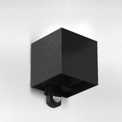 Brilagi - LED vanjsko zidno svjetlo sa senzorom CUBE LED/6W/230V crna IP65